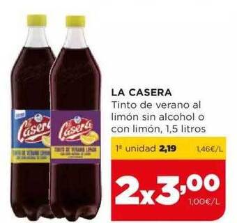 Alimerka La Casera Tinto De Verano Al Limón Sin Alcohol O Con Limón oferta