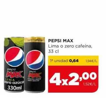 Alimerka Pepsi Max Lima O Zero Cafeina oferta