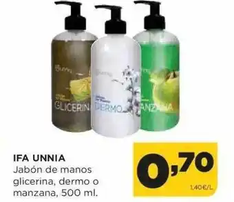 Alimerka Ifa Unnia Jabón De Manos Glicerina, Dermo O Manzana oferta