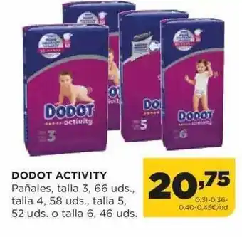 Alimerka Dodot Activity Pañales Talla 3 66 Talla 4 58 Talla 5 52 O Talla 6 46 oferta