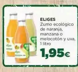 Alimerka Eliges Zumo Ecológico De Naranja Manzana O Melocotón Y Uva oferta