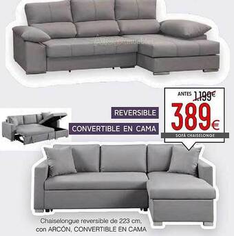 Atrapamuebles Chaiselongue Reversible De 223 Cm Con Arcón Convertible En Cama oferta