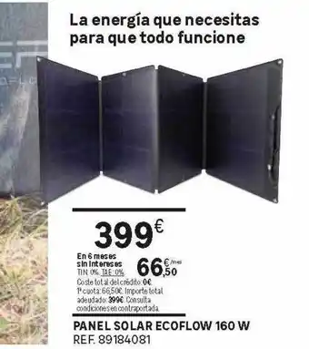 Leroy Merlin Panel Solar Ecoflow 160 W oferta