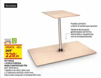 Leroy Merlin Kit Mesa + Suelo Siberia Para Camperización oferta