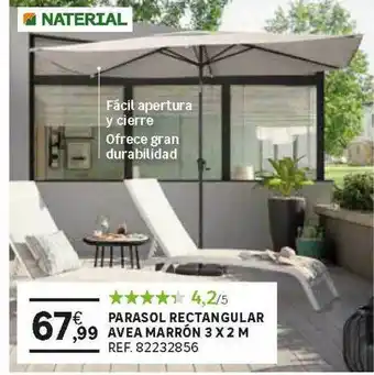 Leroy Merlin Parasol Rectangular Avea Marrón 3 X 2 M oferta