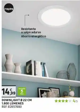 Leroy Merlin Downlight ø 22 Cm 1.800 Lúmenes oferta
