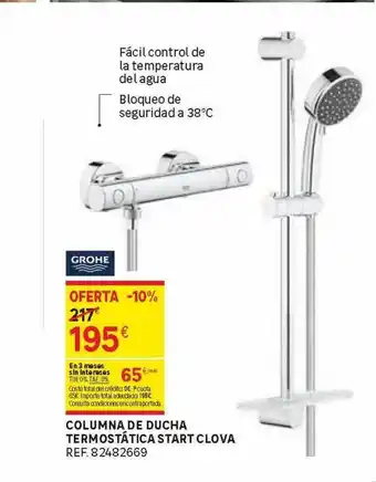 Leroy Merlin Columna De Ducha Termostática Start Clova oferta