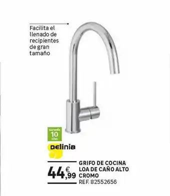 Leroy Merlin Grifo De Cocina Loa De Cano Alto Cromo Delinia oferta