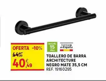 Leroy Merlin Toallero De Barra Architecture Negro Mate 35.5 Cm oferta