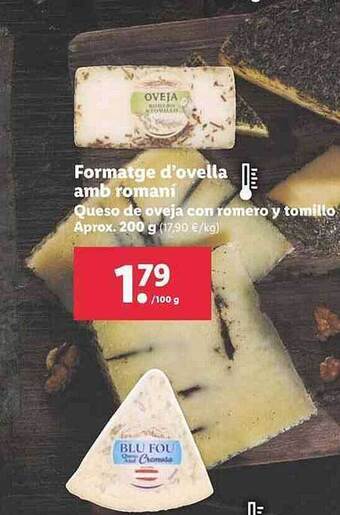 Lidl Queso De Oveja Con Romero Y Tomillo oferta