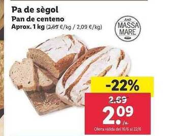 Lidl Pan De Centeno oferta