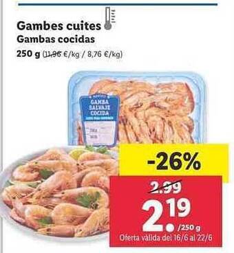 Lidl Gambas Cocidas oferta