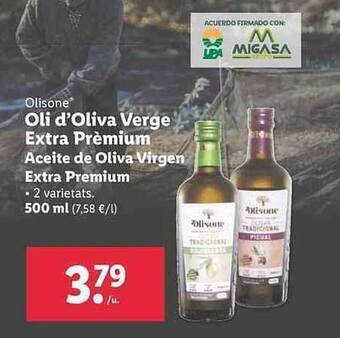 Lidl Olisone Aceite De Oliva Virgen Extra Premium oferta
