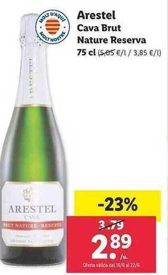 Lidl Arestel Cava Brut Nature Reserva oferta