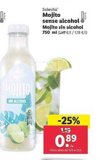 Lidl Solevita Mojito Sin Alcohol oferta