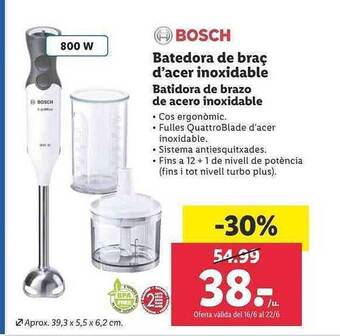 Lidl Bosch Batidora De Brazo De Acero Inoxidable oferta