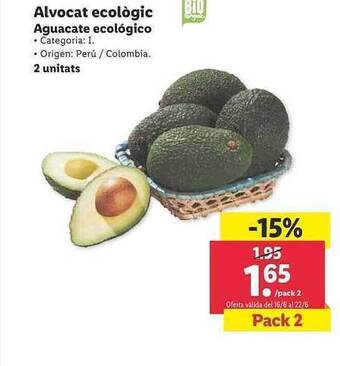 Lidl Aguacate Ecológico oferta