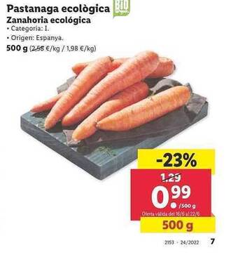 Lidl Zanahoria Ecológica oferta