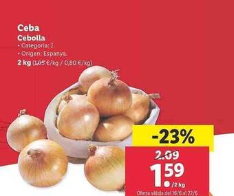 Lidl Cebolla oferta