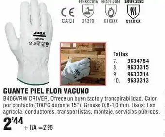 Optimus Guante Piel Flor Vacuno oferta