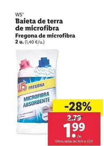 Lidl W5 Fregona De Microfibra oferta