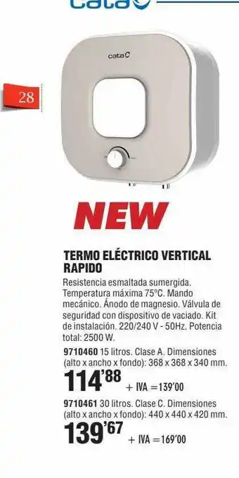 Optimus Termo Eléctrico Vertical Rapido oferta