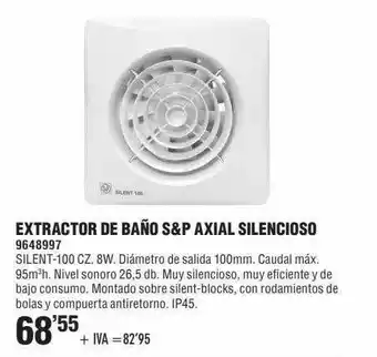 Optimus Extractor De Baño S&p Axial Silencioso oferta