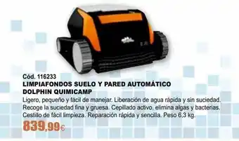 Ferrcash Limpiafondos Suelo Y Pared Automático Dolphin Quimicamp oferta