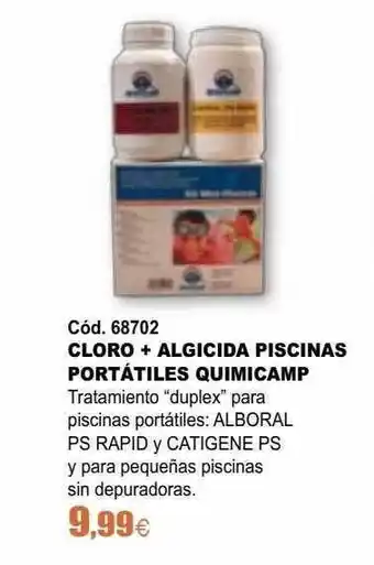 Cloro + Algicida Piscinas Portátiles Quimicamp