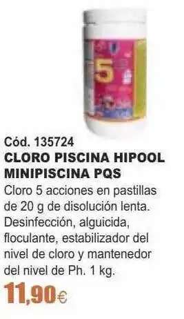 Cloro Piscina Hipool Minipiscina Pqs