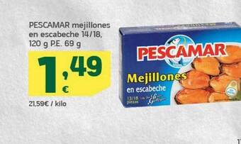 HiperDino Pescamar Mejillones En Escabeche oferta