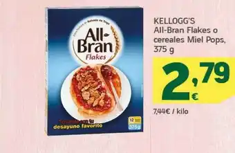 HiperDino Kellogg's All-bran Flakes Or Cereales Miel Pops oferta