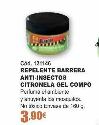 Ferrcash Repelente Barrera Anti-insectos Citronela Gel Compo oferta
