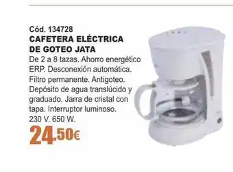 Ferrcash Cafetera Eléctrica De Goteo Jata oferta
