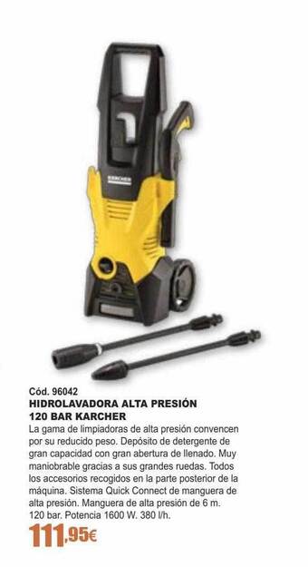 Ferrcash Hidrolavadora Alta Presión 120 Bar Karcher oferta