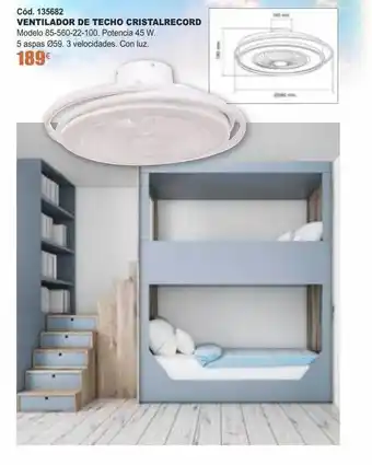 Ferrcash Ventilador De Techo Cristalrecord oferta