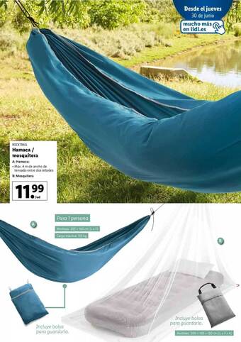 Lidl Rocktrail Hamaca Mosquitera oferta