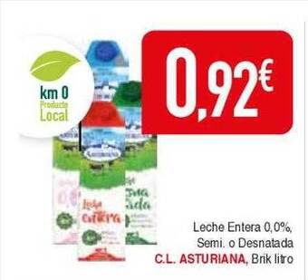 Masymas Leche Entera 0.0% Semi. O Desnatada C.l. Asturiana oferta