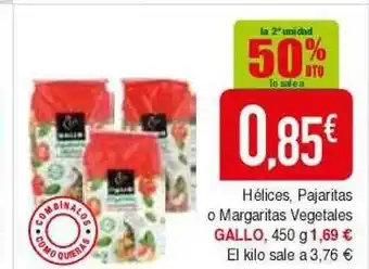 Masymas Hélices, Pajaritas O Margaritas Vegetales Gallo oferta