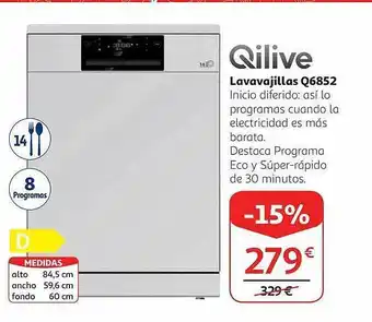 Alcampo Qilive Lavavajillas Q6852 oferta