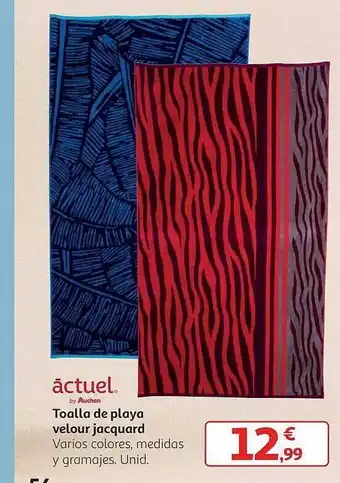 Alcampo ãctuel Toalla De Playa Velour Jacquard oferta