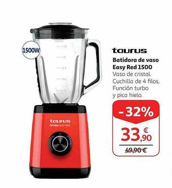 Alcampo Taurus Batidora De Vaso Easy Red 1500 oferta