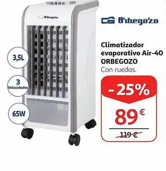 Alcampo Climatizador Evaporativo Air-40 Orbegozo oferta