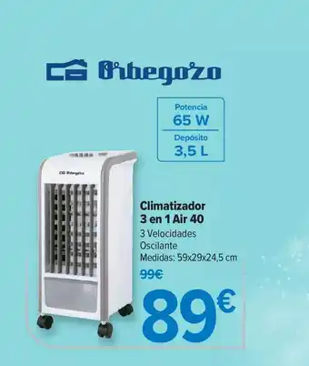 Carrefour Climatizador 3 En 1 Air 40 Orbegozo oferta