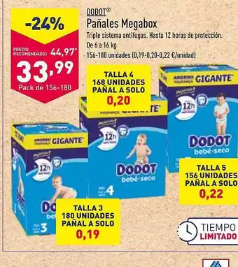 ALDI Dodot Pañales Megabox oferta