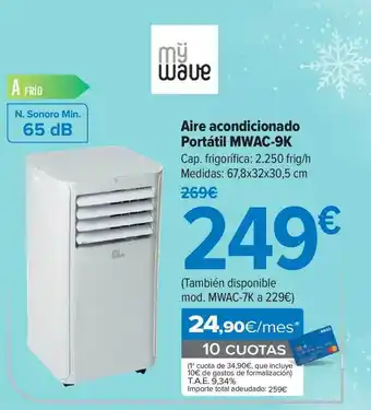 Carrefour Aire Acondicionado Portátil Mwac-9k Mÿ Wave oferta