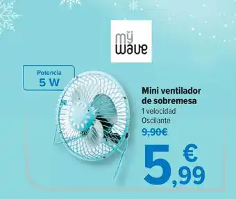 Carrefour Mini Ventilador De Sobremesa Mÿ Wave oferta
