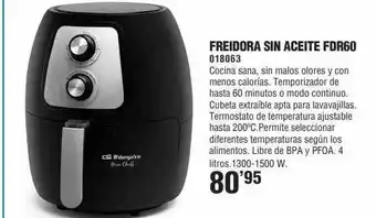 Optimus Freidora Sin Aceite Fdr60 oferta