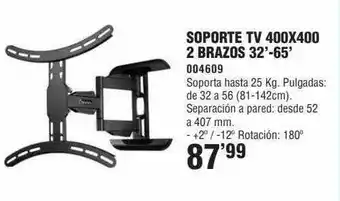 Optimus Soporte Tv 400x400 2 Brazos 32'-65' oferta