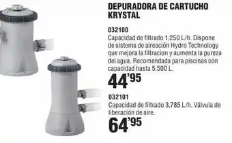 Optimus Depuradora De Cartucho Krystal oferta